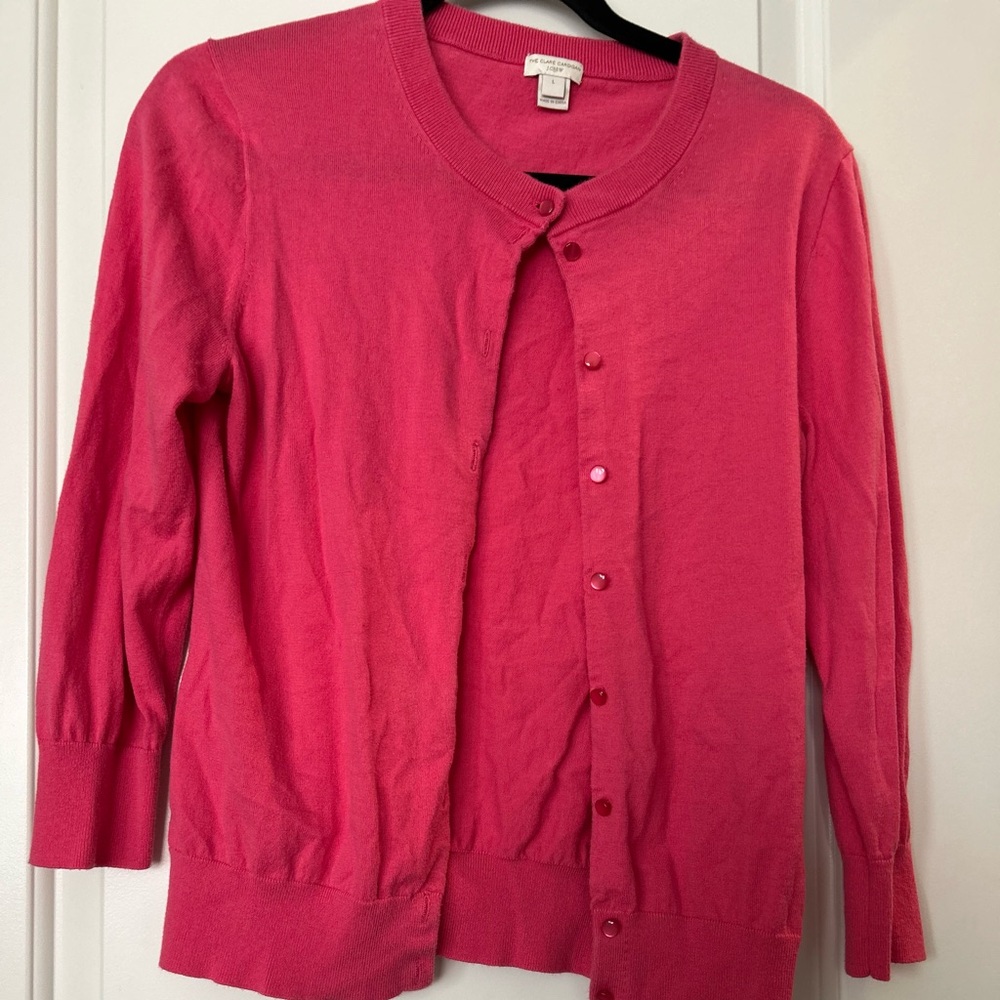 J. Crew Factory Pink Button-Up Cardigan